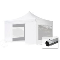 TOOLPORT 4x4m Aluminium Faltpavillon, inkl. 4 Seitenteile, weiß - (582424)