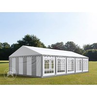TOOLPORT 5x10m Partyzelt, PVC-Plane, grau-weiß - (6173)
