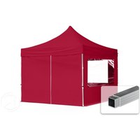 TOOLPORT 3x3m Aluminium Faltpavillon, inkl. 4 Seitenteile, rot - (59014)