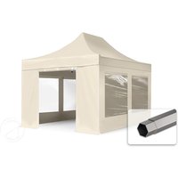 TOOLPORT 3x4,5m Stahl Faltpavillon, inkl. 4 Seitenteile, creme - (600049)