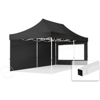 TOOLPORT 3x6m Stahl Faltpavillon, inkl. 2 Seitenteile, schwarz - (59356)