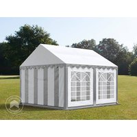TOOLPORT 3x4m Partyzelt, PVC-Plane, grau-weiß - (6155)