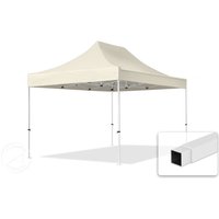 TOOLPORT 3x4,5m Stahl Faltpavillon, ohne Seitenteile, creme - (581840)
