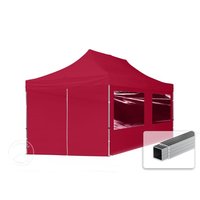 TOOLPORT 3x6m Aluminium Faltpavillon, inkl. 4 Seitenteile, rot - (59151)