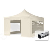TOOLPORT 4x4m Aluminium Faltpavillon, inkl. 4 Seitenteile, creme - (600183)