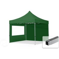 TOOLPORT 3x3m Aluminium Faltpavillon, inkl. 2 Seitenteile, dunkelgrün - (59007)