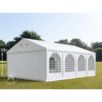 TOOLPORT 5x8m Partyzelt, PVC-Plane, weiß, mit Bodenrahmen - (8525BL)