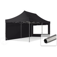 TOOLPORT 3x6m Stahl Faltpavillon, inkl. 2 Seitenteile, schwarz - (600064)