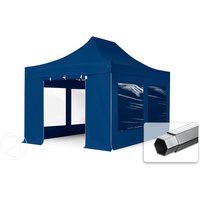 TOOLPORT 3x4,5m Aluminium Faltpavillon, inkl. 4 Seitenteile, blau - (600207)