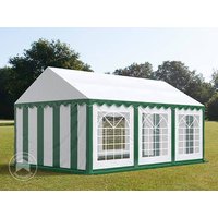 TOOLPORT 3x6m Partyzelt, PVC-Plane, grün-weiß - (6149)