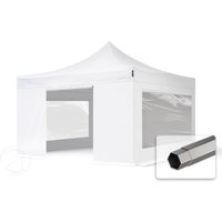 TOOLPORT 4x4m Stahl Faltpavillon, inkl. 4 Seitenteile, weiß - (600105)