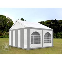TOOLPORT 3x4m Partyzelt, PE-Plane, grau-weiß - (91119)