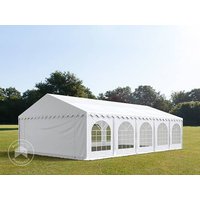 TOOLPORT 5x10m Partyzelt, PVC-Plane, weiß, mit Bodenrahmen - (7323)