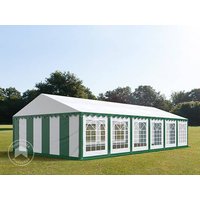 TOOLPORT 6x12m Partyzelt, PVC-Plane, grün-weiß - (6052)