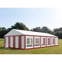 TOOLPORT 6x12m Partyzelt, PVC-Plane, rot-weiß - (6059)