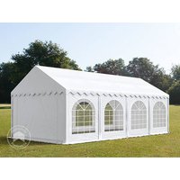 TOOLPORT 4x8m Partyzelt, PVC-Plane, weiß, mit Bodenrahmen - (7336)
