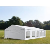 TOOLPORT 8x10m Partyzelt, PVC-Plane, weiß, mit Bodenrahmen - (7317)