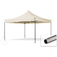 TOOLPORT 4x4m Stahl Faltpavillon, ohne Seitenteile, creme - (600093)