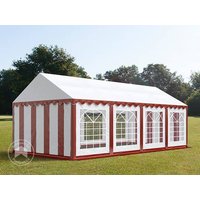 TOOLPORT 4x8m Partyzelt, PVC-Plane, rot-weiß - (6087)