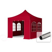 TOOLPORT 3x3m Stahl Faltpavillon, inkl. 4 Seitenteile, rot - (600032)