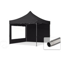 TOOLPORT 3x3m Stahl Faltpavillon, inkl. 2 Seitenteile, schwarz - (600002)