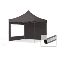 TOOLPORT 3x3m Stahl Faltpavillon, inkl. 2 Seitenteile, dunkelgrau - (600023)