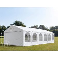 TOOLPORT 6x12m Partyzelt, PVC-Plane, weiß, mit Bodenrahmen - (7546BL)