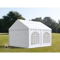 TOOLPORT 3x4m Partyzelt, PVC-Plane, weiß, mit Bodenrahmen - (7242)