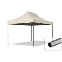 TOOLPORT 3x4,5m Stahl Faltpavillon, ohne Seitenteile, creme - (600047)
