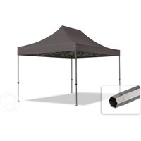 TOOLPORT 3x4,5m Stahl Faltpavillon, ohne Seitenteile, dunkelgrau - (600053)