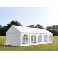 TOOLPORT 4x10m Partyzelt, PVC-Plane, weiß, mit Bodenrahmen - (7195)