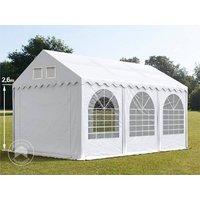 TOOLPORT 4x6m Partyzelt, PVC-Plane, weiß, mit Bodenrahmen - (7688BL)