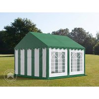 TOOLPORT 4x4m Partyzelt, PVC-Plane, grün-weiß - (6135)
