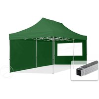 TOOLPORT 3x6m Aluminium Faltpavillon, inkl. 2 Seitenteile, dunkelgrün - (59026)