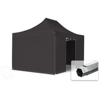 TOOLPORT 3x4,5m Aluminium Faltpavillon, inkl. 4 Seitenteile, schwarz - (600199)