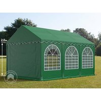 TOOLPORT 4x6m Partyzelt, PVC-Plane, dunkelgrün, mit Bodenrahmen - (5095)