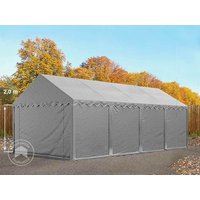 TOOLPORT 4x8 m Lagerzelt, PVC-Plane, grau, mit Bodenrahmen - (8911)