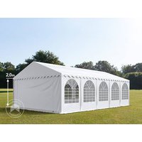 TOOLPORT 6x10m Partyzelt, PVC-Plane, weiß, mit Bodenrahmen - (7846)