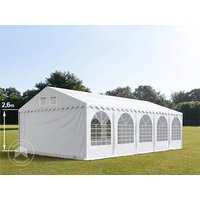TOOLPORT 5x10m Partyzelt, PVC-Plane, weiß, mit Bodenrahmen - (8531BL)