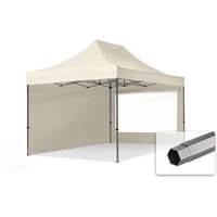 TOOLPORT 3x4,5m Stahl Faltpavillon, inkl. 2 Seitenteile, creme - (600048)
