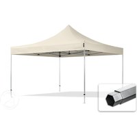TOOLPORT 4x4m Aluminium Faltpavillon, ohne Seitenteile, creme - (600181)
