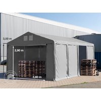 TOOLPORT 5x8 m Lagerzelt, PVC-Plane, grau, mit Bodenrahmen, ohne Statik - (79801)