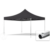 TOOLPORT 4x4m Aluminium Faltpavillon, ohne Seitenteile, schwarz - (600174)