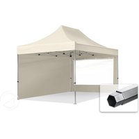 TOOLPORT 3x4,5m Aluminium Faltpavillon, inkl. 2 Seitenteile, creme - (600208)