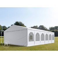 TOOLPORT 8x12m Partyzelt, PVC-Plane, weiß, mit Bodenrahmen - (7861)
