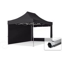 TOOLPORT 3x4,5m Aluminium Faltpavillon, inkl. 2 Seitenteile, schwarz - (600213)