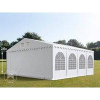 TOOLPORT 8x8m Partyzelt, PVC-Plane, weiß, mit Bodenrahmen - (5202)