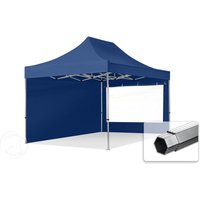 TOOLPORT 3x4,5m Aluminium Faltpavillon, inkl. 2 Seitenteile, dunkelblau - (600209)