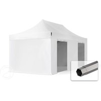 TOOLPORT 3x6m Stahl Faltpavillon, inkl. 4 Seitenteile, weiß - (600084)