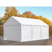 TOOLPORT 4x6 m Lagerzelt, PVC-Plane, weiß, mit Bodenrahmen - (7211)